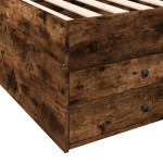 vidaXL Pat de zi cu sertare fără saltea, stejar fumuriu, 100x200 cm