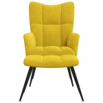 vidaXL Scaun de relaxare cu taburet, galben muștar, catifea vidaXL Scaun de relaxare cu taburet, galben muștar, catifea