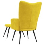 vidaXL Scaun de relaxare cu taburet, galben muștar, catifea vidaXL Scaun de relaxare cu taburet, galben muștar, catifea