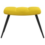 vidaXL Scaun de relaxare cu taburet, galben muștar, catifea vidaXL Scaun de relaxare cu taburet, galben muștar, catifea