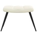 vidaXL Scaun de relaxare cu taburet, alb crem, catifea vidaXL Scaun de relaxare cu taburet, alb crem, catifea