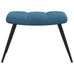 vidaXL Scaun de relaxare cu taburet, albastru, catifea vidaXL Scaun de relaxare cu taburet, albastru, catifea