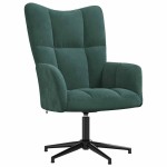 vidaXL Scaun de relaxare, verde închis, catifea vidaXL Scaun de relaxare, verde închis, catifea
