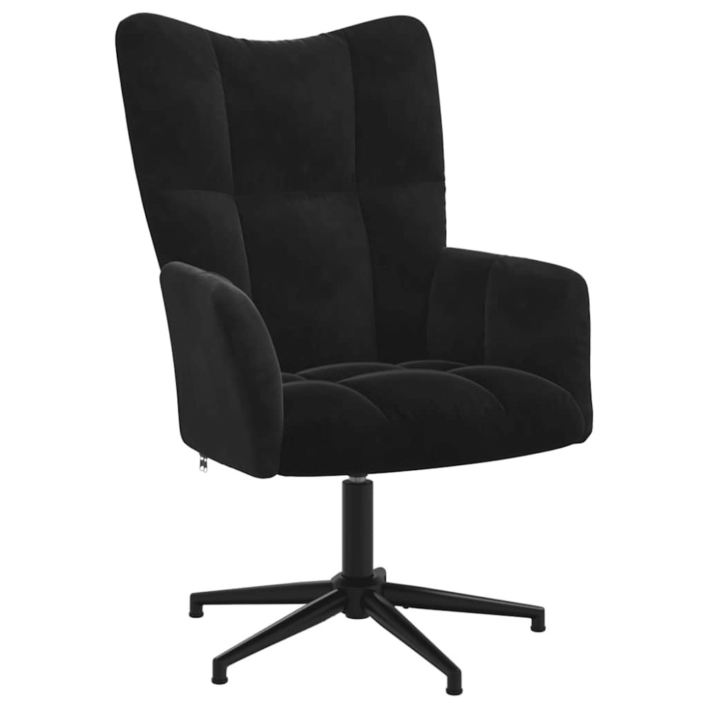 vidaXL Scaun de relaxare, negru, catifea