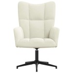 vidaXL Scaun de relaxare, alb crem, catifea