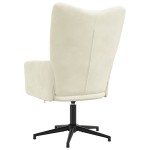 vidaXL Scaun de relaxare, alb crem, catifea