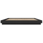 vidaXL Cadru de pat cu lumini LED, negru, 200x200 cm, lemn prelucrat
