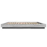 vidaXL Cadru de pat cu lumini LED gri sonoma 200x200 cm lemn prelucrat vidaXL Cadru de pat cu lumini LED gri sonoma 200x200 cm lemn prelucrat