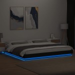 vidaXL Cadru de pat cu lumini LED, negru, 180x200 cm, lemn prelucrat