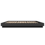 vidaXL Cadru de pat cu lumini LED, negru, 180x200 cm, lemn prelucrat