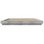 vidaXL Cadru de pat cu lumini LED gri beton 180x200 cm, lemn prelucrat