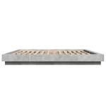 vidaXL Cadru de pat cu lumini LED gri beton 180x200 cm, lemn prelucrat