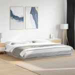 vidaXL Cadru de pat cu lumini LED gri sonoma 180x200 cm lemn prelucrat vidaXL Cadru de pat cu lumini LED gri sonoma 180x200 cm lemn prelucrat