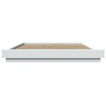 vidaXL Cadru de pat cu lumini LED, alb, 160x200 cm, lemn prelucrat