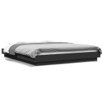 vidaXL Cadru de pat cu lumini LED, negru, 160x200 cm, lemn prelucrat