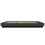vidaXL Cadru de pat cu lumini LED, negru, 160x200 cm, lemn prelucrat