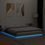 vidaXL Cadru de pat cu LED stejar sonoma 160x200 cm lemn prelucrat