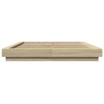 vidaXL Cadru de pat cu LED stejar sonoma 160x200 cm lemn prelucrat