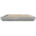 vidaXL Cadru de pat cu lumini LED gri beton 160x200 cm, lemn prelucrat vidaXL Cadru de pat cu lumini LED gri beton 160x200 cm, lemn prelucrat