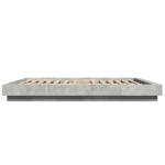 vidaXL Cadru de pat cu lumini LED gri beton 160x200 cm, lemn prelucrat vidaXL Cadru de pat cu lumini LED gri beton 160x200 cm, lemn prelucrat