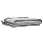 vidaXL Cadru de pat cu lumini LED gri sonoma 160x200 cm lemn prelucrat