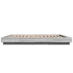 vidaXL Cadru de pat cu lumini LED gri sonoma 160x200 cm lemn prelucrat