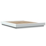 vidaXL Cadru de pat cu lumini LED, alb, 150x200 cm, lemn prelucrat vidaXL Cadru de pat cu lumini LED, alb, 150x200 cm, lemn prelucrat