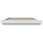 vidaXL Cadru de pat cu lumini LED, alb, 150x200 cm, lemn prelucrat vidaXL Cadru de pat cu lumini LED, alb, 150x200 cm, lemn prelucrat
