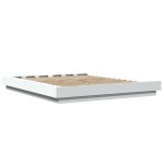 vidaXL Cadru de pat cu lumini LED, alb, 150x200 cm, lemn prelucrat vidaXL Cadru de pat cu lumini LED, alb, 150x200 cm, lemn prelucrat