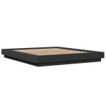 vidaXL Cadru de pat cu lumini LED, negru, 150x200 cm, lemn prelucrat vidaXL Cadru de pat cu lumini LED, negru, 150x200 cm, lemn prelucrat