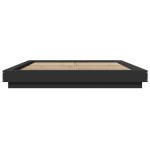 vidaXL Cadru de pat cu lumini LED, negru, 150x200 cm, lemn prelucrat vidaXL Cadru de pat cu lumini LED, negru, 150x200 cm, lemn prelucrat