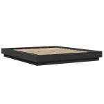 vidaXL Cadru de pat cu lumini LED, negru, 150x200 cm, lemn prelucrat vidaXL Cadru de pat cu lumini LED, negru, 150x200 cm, lemn prelucrat