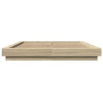 vidaXL Cadru de pat cu LED stejar sonoma 150x200 cm lemn prelucrat