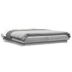 vidaXL Cadru de pat cu lumini LED gri sonoma 150x200 cm lemn prelucrat vidaXL Cadru de pat cu lumini LED gri sonoma 150x200 cm lemn prelucrat
