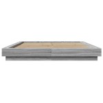 vidaXL Cadru de pat cu lumini LED gri sonoma 150x200 cm lemn prelucrat vidaXL Cadru de pat cu lumini LED gri sonoma 150x200 cm lemn prelucrat