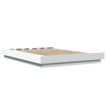 vidaXL Cadru de pat cu lumini LED, alb, 140x200 cm, lemn prelucrat vidaXL Cadru de pat cu lumini LED, alb, 140x200 cm, lemn prelucrat