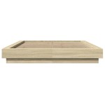 vidaXL Cadru de pat cu LED stejar sonoma 140x200 cm lemn prelucrat