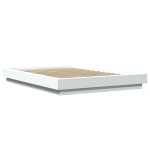 vidaXL Cadru de pat cu lumini LED, alb, 120x200 cm, lemn prelucrat vidaXL Cadru de pat cu lumini LED, alb, 120x200 cm, lemn prelucrat