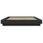 vidaXL Cadru de pat cu lumini LED, negru, 120x200 cm, lemn prelucrat vidaXL Cadru de pat cu lumini LED, negru, 120x200 cm, lemn prelucrat