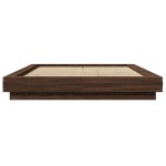 vidaXL Cadru de pat cu lumini LED stejar maro 120x200cm lemn prelucrat