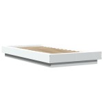 vidaXL Cadru de pat cu lumini LED, alb, 100x200 cm, lemn prelucrat vidaXL Cadru de pat cu lumini LED, alb, 100x200 cm, lemn prelucrat