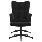 vidaXL Scaun de relaxare cu taburet, negru, catifea vidaXL Scaun de relaxare cu taburet, negru, catifea