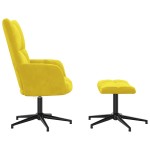 vidaXL Scaun de relaxare cu taburet, galben muștar, catifea vidaXL Scaun de relaxare cu taburet, galben muștar, catifea