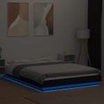 vidaXL Cadru de pat cu lumini LED, negru, 120x190 cm, lemn prelucrat vidaXL Cadru de pat cu lumini LED, negru, 120x190 cm, lemn prelucrat