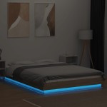 vidaXL Cadru de pat cu LED stejar sonoma 120x190 cm lemn prelucrat