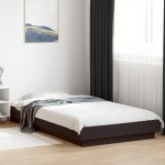 vidaXL Cadru de pat cu LED, negru, 75x190 cm, lemn prelucrat