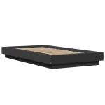 vidaXL Cadru de pat cu LED, negru, 75x190 cm, lemn prelucrat