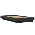 vidaXL Cadru de pat cu LED, negru, 75x190 cm, lemn prelucrat