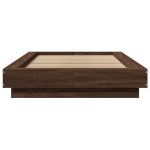 vidaXL Cadru de pat cu LED stejar maro 75x190 cm lemn prelucrat