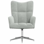 vidaXL Scaun de relaxare, gri deschis, catifea